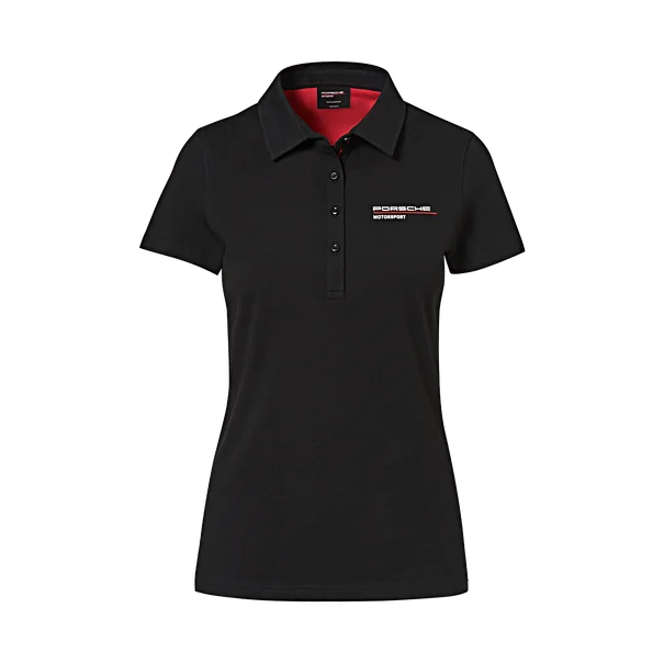 Porsche Ladies Polo Shirt (Black)- Motorsport Collection-- Houndstooth Herringbone Solid Porsche Ladies Polo Shirt (Black)- Motorsport Collection-- Houndstooth Herringbone Solid