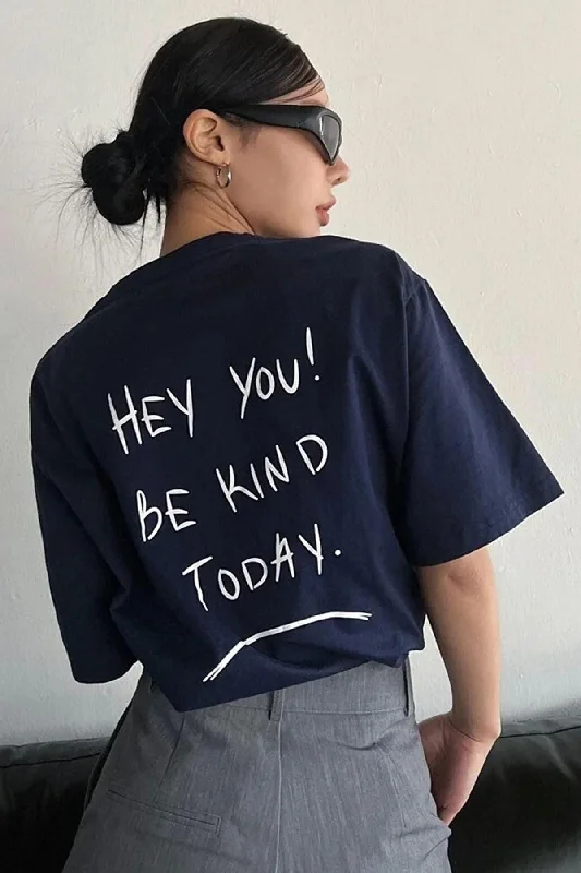 Unisex Hey You Printed T-shirt-- Rayon Fabric Velvet Fabric Corduroy Fabric