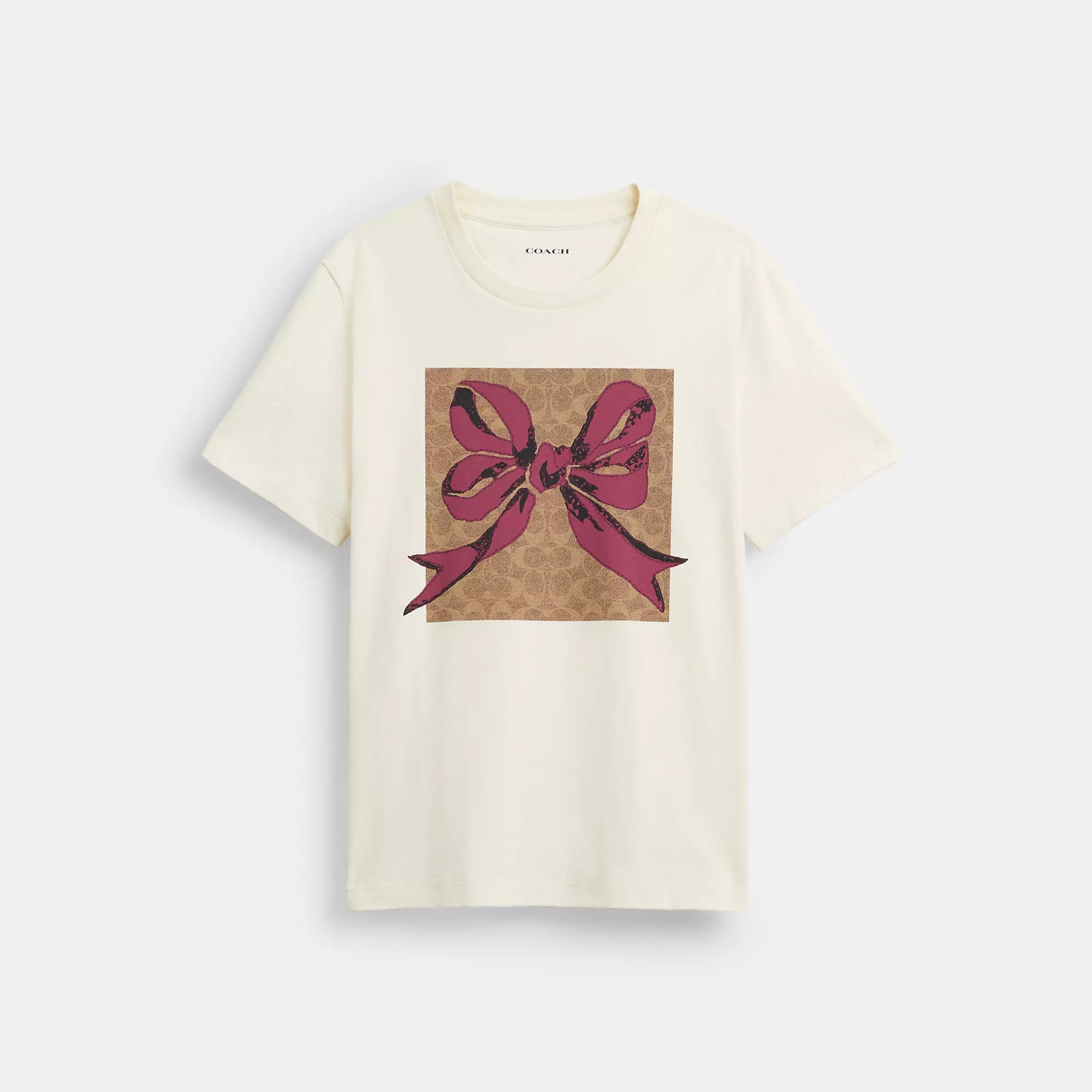 Coach Outlet Signature Square Bow T Shirt-- Rayon Velvet Corduroy