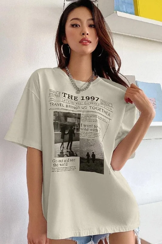 Unisex The 1997 Travel Printed T-shirt-- Chenille Fabric Brocade Fabric Lace Fabric