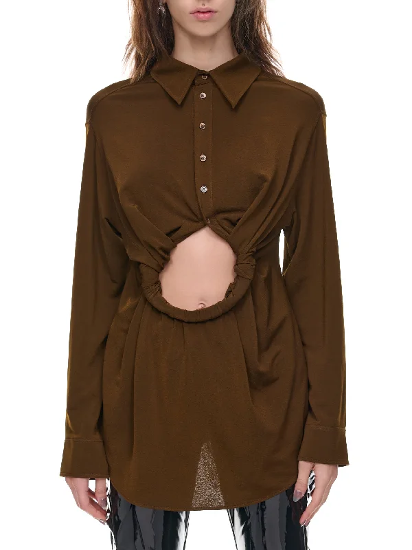 Infinity Shirt (WSHIRT59-S23-J78-BROWN)-- Real Fur Shearling Chenille