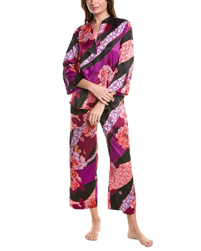 N Natori 2pc Shirt & Pant Set-- Chenille Blend Fleece Blend Nylon Blend
