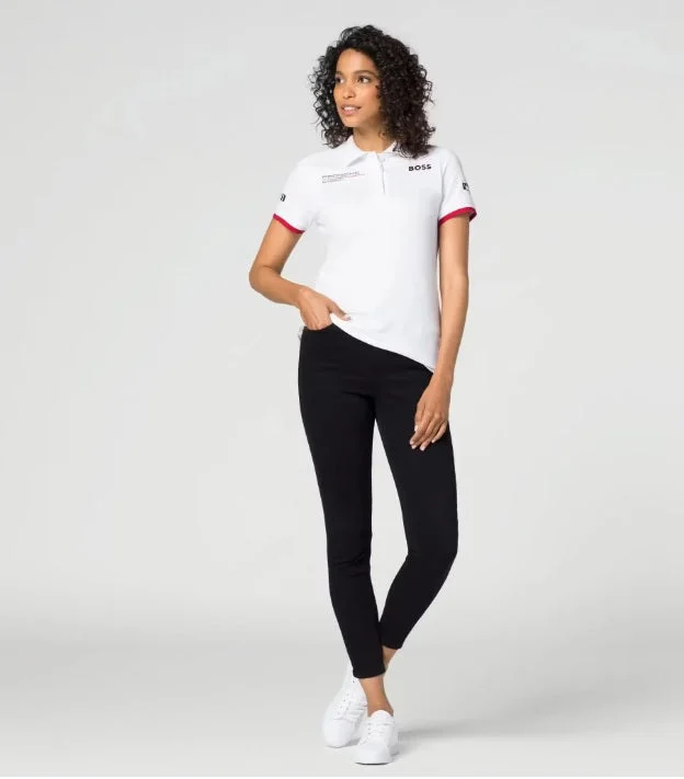 Porsche Women's Boss Polo Shirt (White) - Motorsport-- Knit Fabric Woven Fabric Fleece Fabric Porsche Women's Boss Polo Shirt (White) - Motorsport-- Knit Fabric Woven Fabric Fleece Fabric