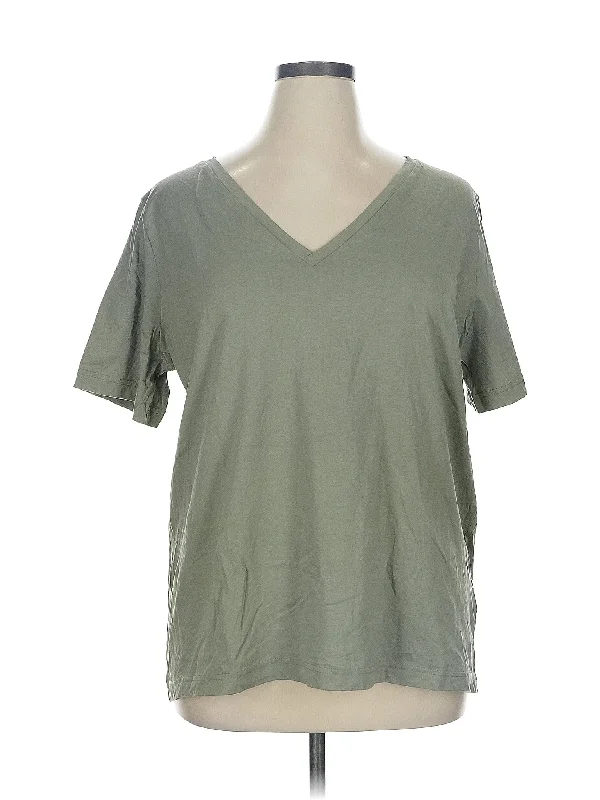 Short Sleeve T Shirt-- Asymmetrical Pockets Print