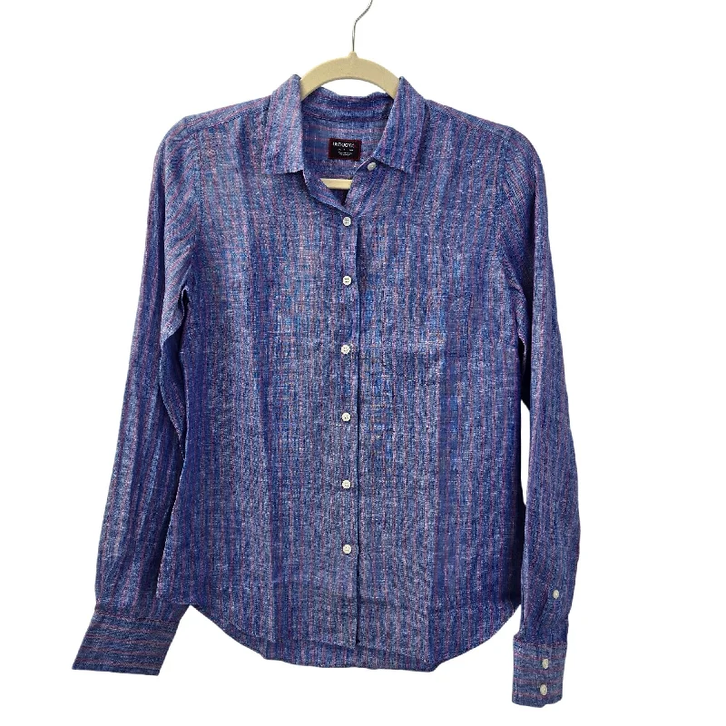 NWT UNTUCKit 100% Linen Zell Striped Long Sleeve Button Down Shirt Size 2-- Anti-Pilling Machine Wash Handmade NWT UNTUCKit 100% Linen Zell Striped Long Sleeve Button Down Shirt Size 2-- Anti-Pilling Machine Wash Handmade