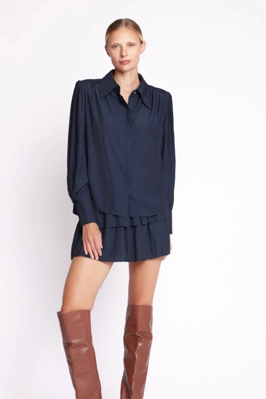 Berenice - Charlene Satin Shirt-- Striped Floral Plaid