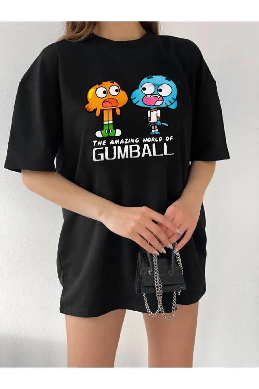 Unisex Oversize Gumball Printed T-shirt-- Rayon Velvet Corduroy