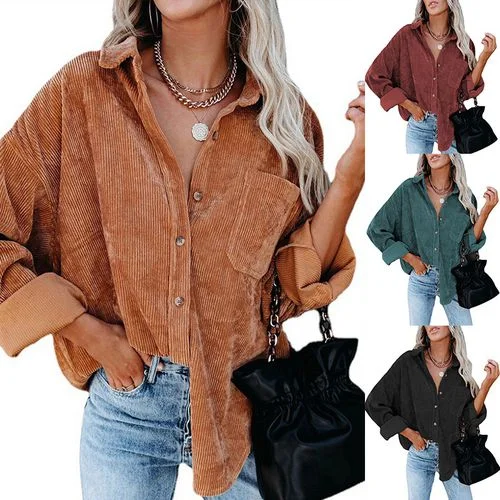 Womens Oversize Long Seelved Blouse Shirt-- Fleece Fabric Down Fabric Feather Fabric