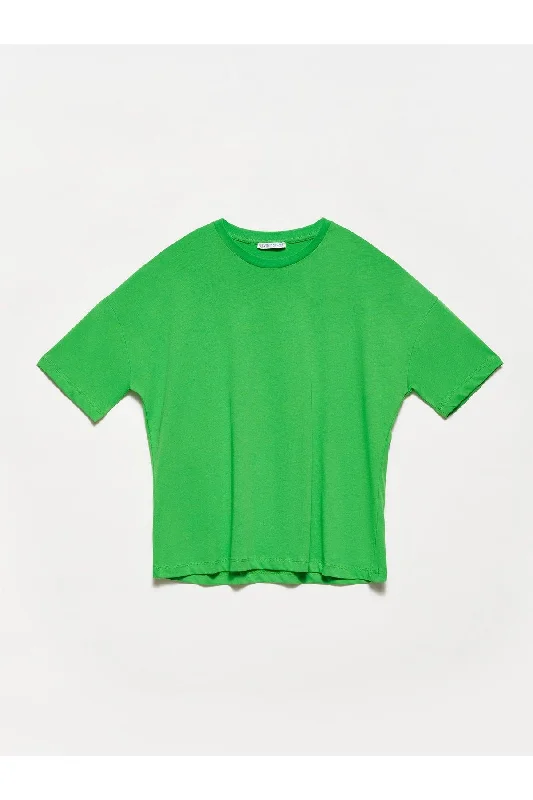 3683 Basic T-shirt-Light Green-- Fleece Fabric Down Fabric Feather Fabric