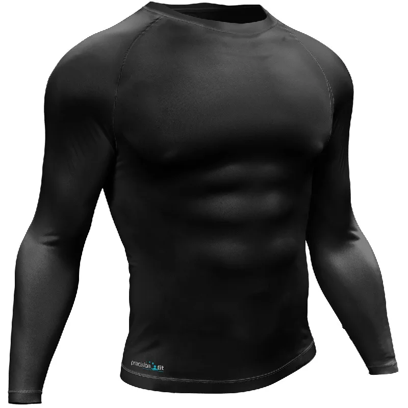 Precision Training Essential Baselayer Long Sleeve Shirt - Adult - Black-- Collared T-Shirt Boat Neck A-Line Precision Training Essential Baselayer Long Sleeve Shirt - Adult - Black-- Collared T-Shirt Boat Neck A-Line