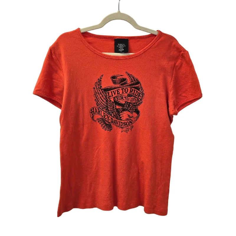 Harley-Davidson Studded Eagle Graphic T-Shirt Size L/XL-- Hooded Caped Shawl Collar