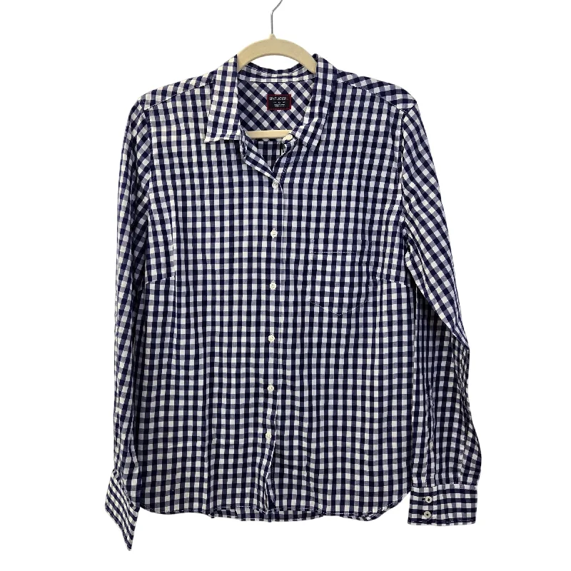 NWT UNTUCKit Bellleza Gingham Print Long Sleeve Button Down Shirt Size 14-- Print Jacquard Patchwork