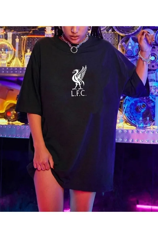 Unisex Oversize Liverpool.fc Printed T-shirt-- Boxy Fit Fitted Loose