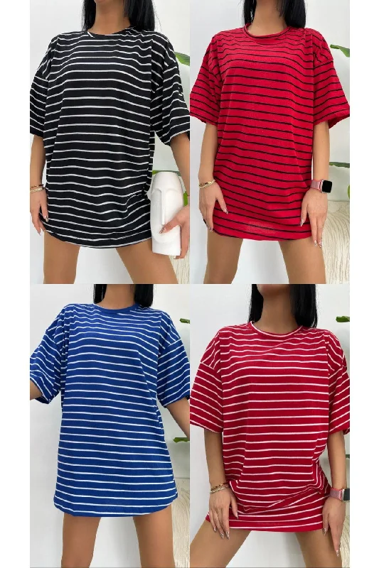 4 Pack Unisex Crew Neck Cotton Striped Oversize Boyfriend T-shirt Beybun Boutique-- Cotton Fabric Linen Fabric Terry Fabric 4 Pack Unisex Crew Neck Cotton Striped Oversize Boyfriend T-shirt Beybun Boutique-- Cotton Fabric Linen Fabric Terry Fabric