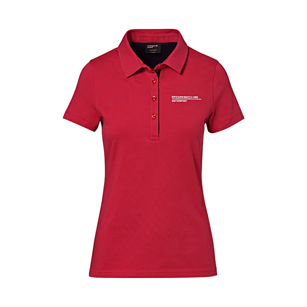 Porsche Ladies Polo Shirt (Red)- Motorsport-- Elasticated Padded Insulated