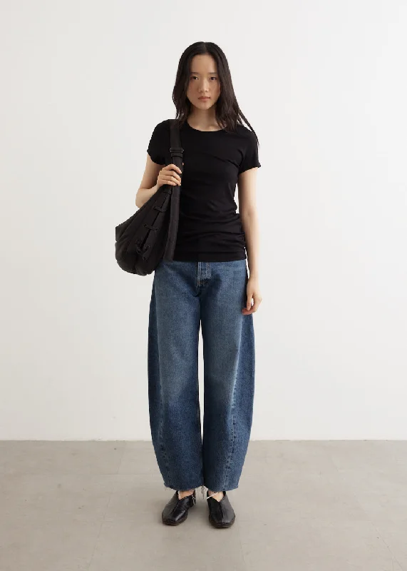 Fitted T-Shirt-- Ribbed Striped Patterned