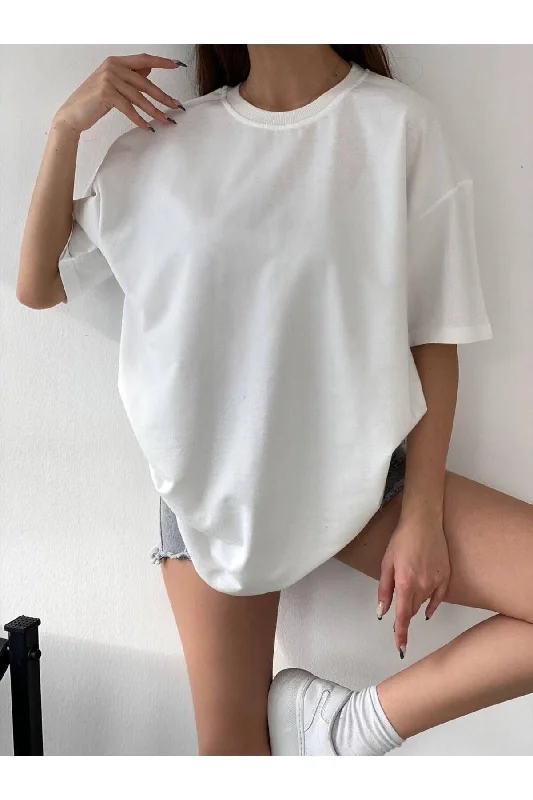 Unisex Cotton White Crew Neck Oversize Boyfriend T-shirt-- Satin Fabric Silk Fabric Chiffon Fabric Unisex Cotton White Crew Neck Oversize Boyfriend T-shirt-- Satin Fabric Silk Fabric Chiffon Fabric