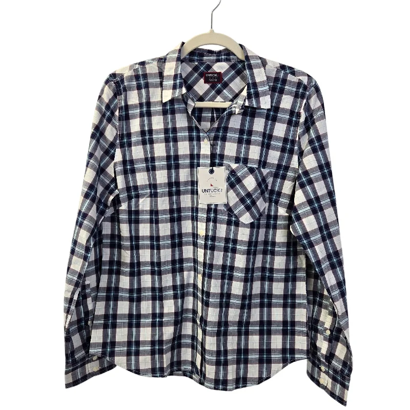 NWT UNTUCKit  Sorbo Plaid Long Sleeve Button Down Shirt Size 10-- Knit Fabric Woven Fabric Fleece Fabric