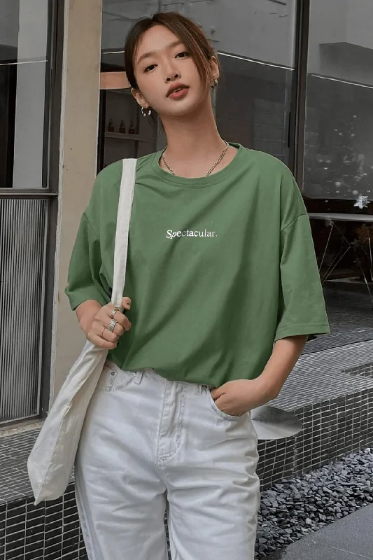 Spectacular Light Green Oversize Salas Boyfriend Women's T-shirt-- Sequined Glittery Shiny Spectacular Light Green Oversize Salas Boyfriend Women's T-shirt-- Sequined Glittery Shiny