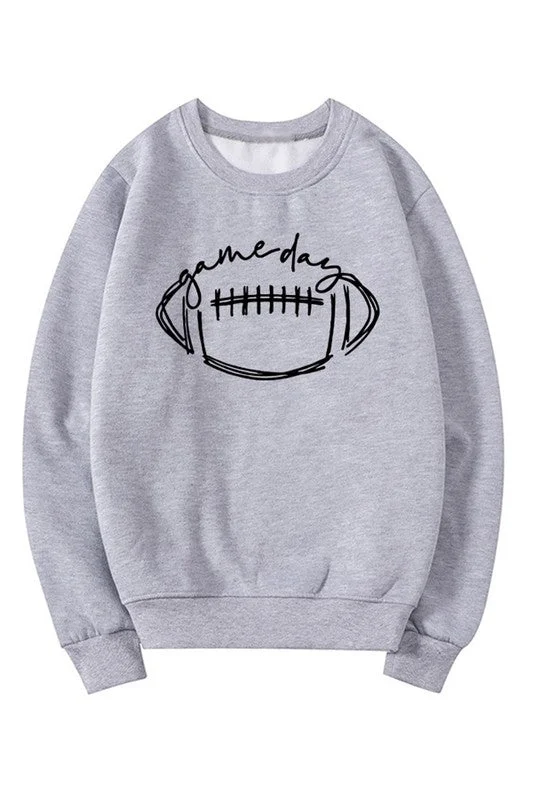 GAME DAY FRENCH TERRY SWEATSHIRTS Hoodie with Frayed Bohemian Relaxed