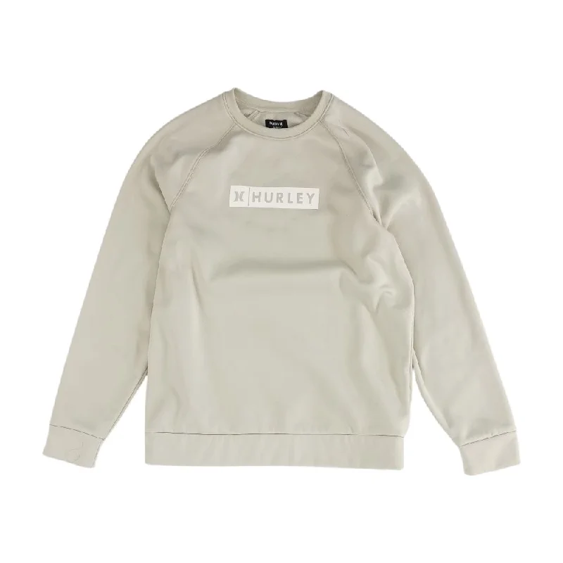 Beige Solid Sweatshirt Hoodie with Thumb Holes Functional Cozy