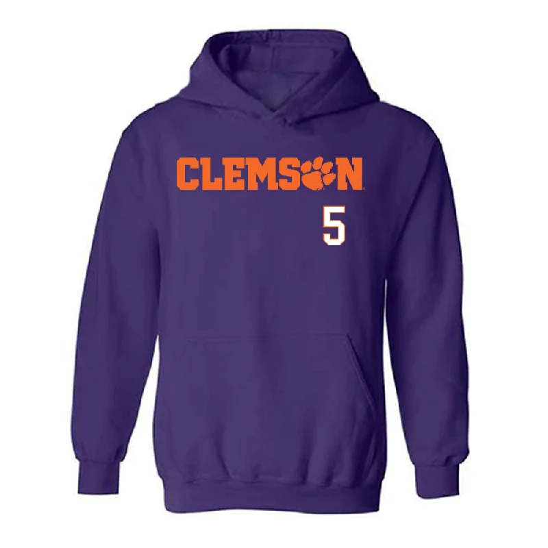 Clemson - NCAA Women's Basketball : Hannah Kohn - Classic Shersey Hooded Sweatshirt Hoodie with Mock Neck Collared Structured