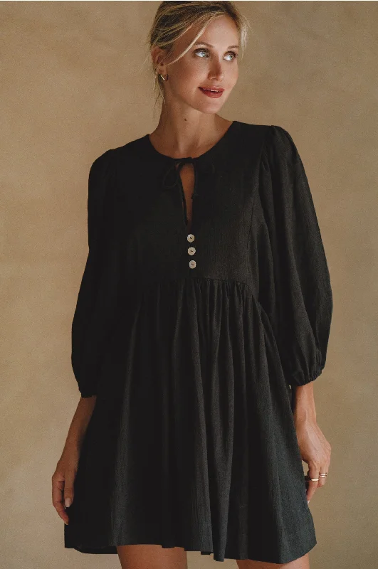 Maribelle Baby Doll Linen Dress Boatneck Modish Everyday
