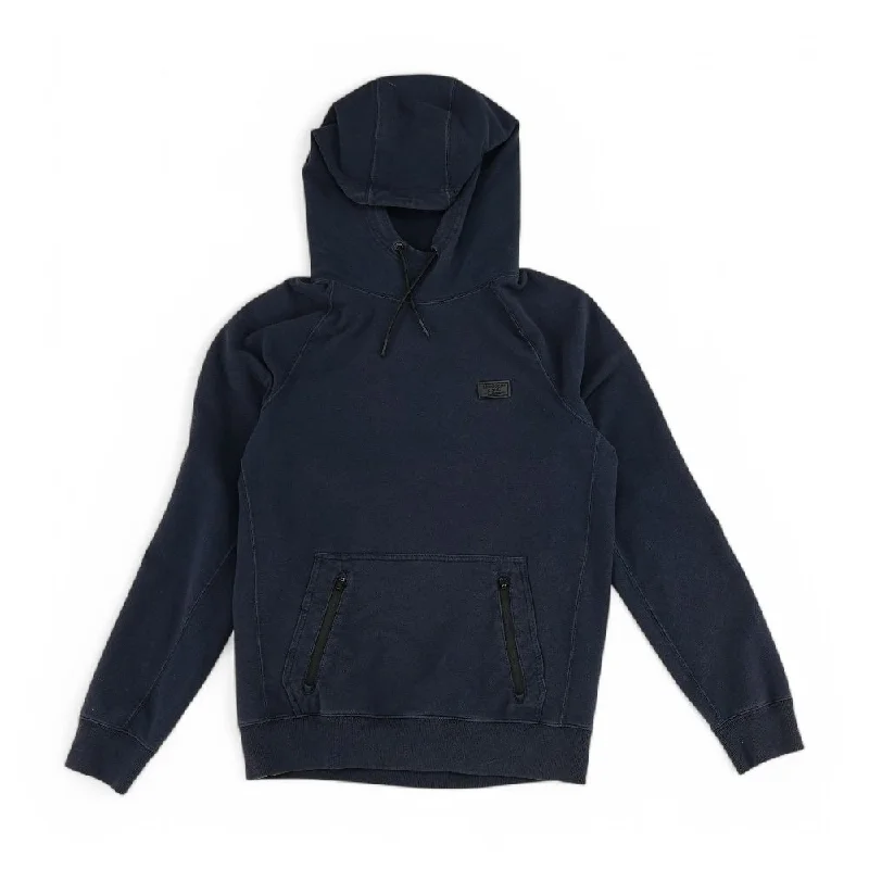 Black Solid Hoodie Hoodie with Hem Ribbing Snug Secure
