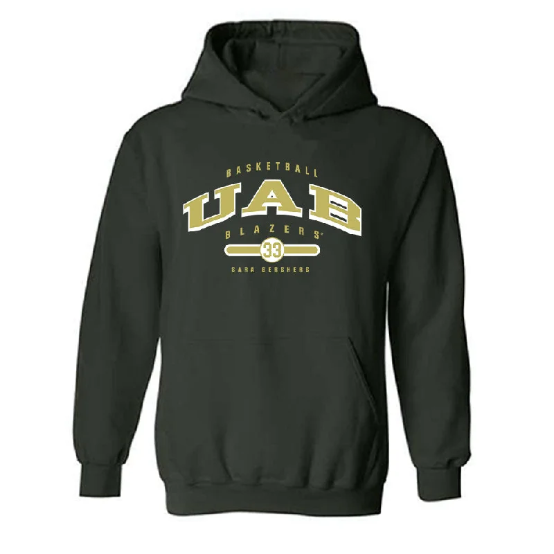 UAB - NCAA Women's Basketball : Sara Bershers - Classic Fashion Shersey Hooded Sweatshirt Hoodie with Crew Neck Simple Timeless UAB - NCAA Women's Basketball : Sara Bershers - Classic Fashion Shersey Hooded Sweatshirt Hoodie with Crew Neck Simple Timeless