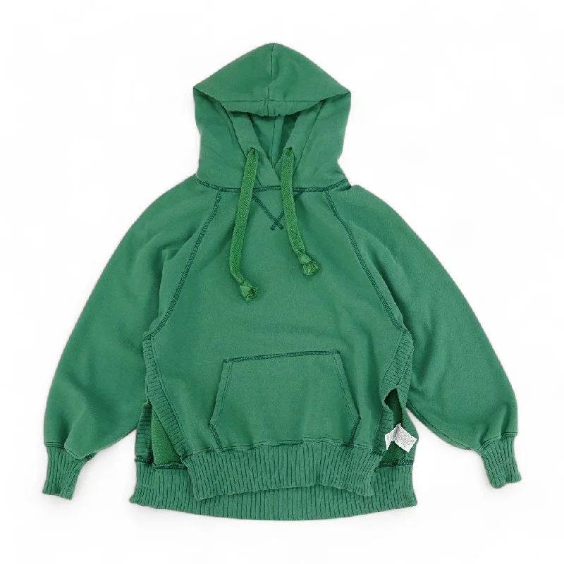 Green Solid Hoodie Hoodie with Snap Buttons Easy Quick