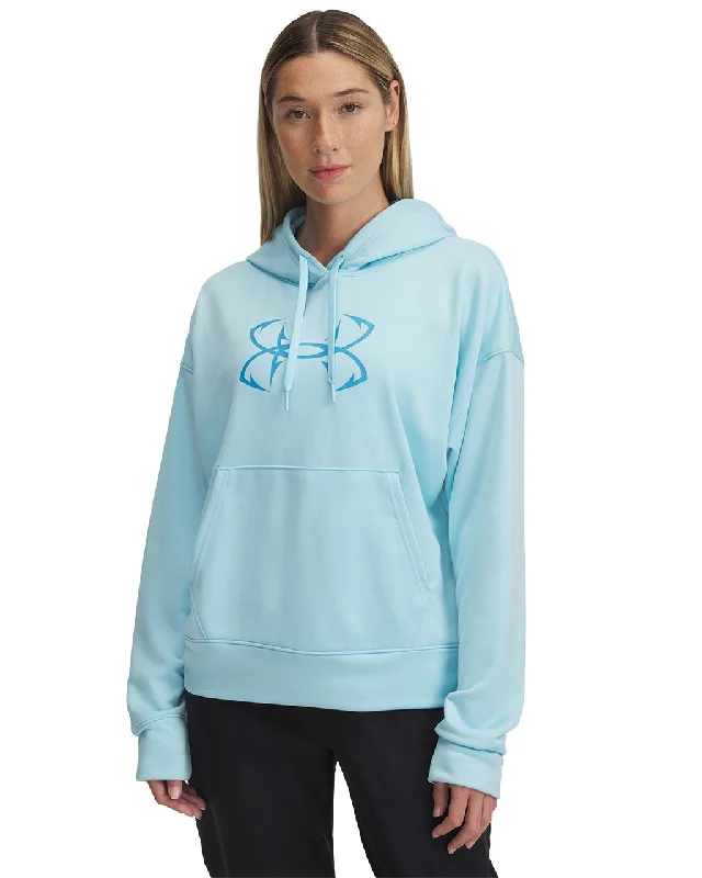 Women's Under Armour Fish Pro Terry Hoodie "Ether Blue" Hoodie with Cuffed Sleeves Snug Secure Women's Under Armour Fish Pro Terry Hoodie "Ether Blue" Hoodie with Cuffed Sleeves Snug Secure
