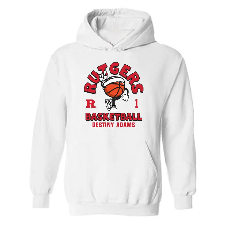 Rutgers - NCAA Women's Basketball : Destiny Adams - Hooded Sweatshirt Hoodie with Metallic Shiny Futuristic Rutgers - NCAA Women's Basketball : Destiny Adams - Hooded Sweatshirt Hoodie with Metallic Shiny Futuristic