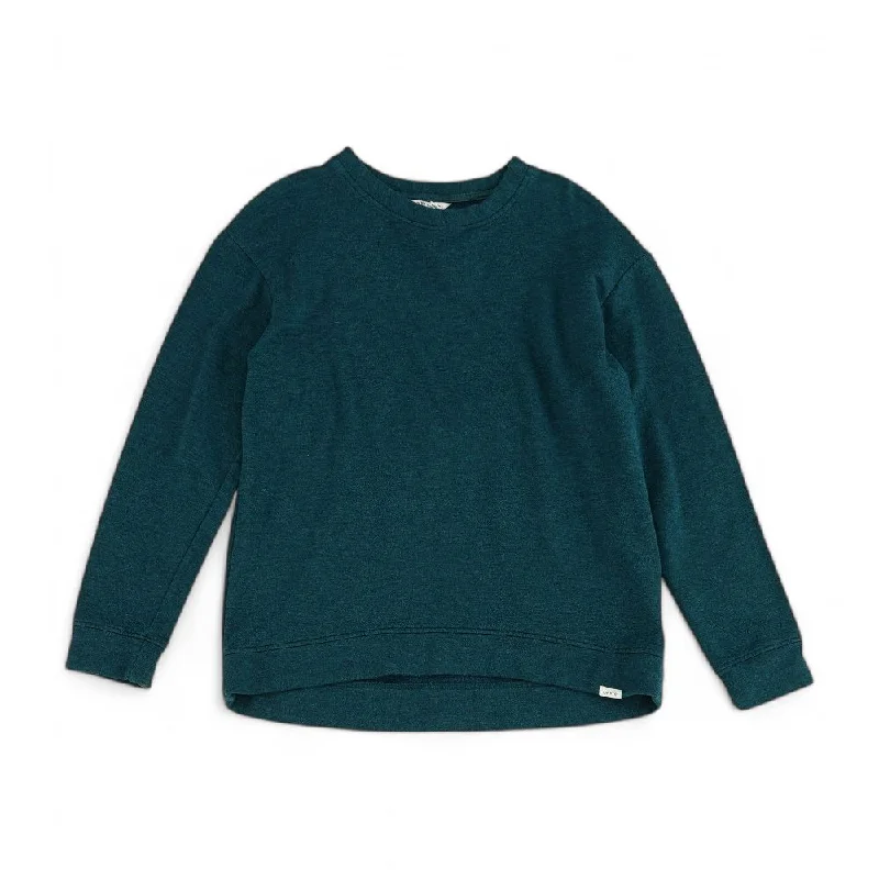 Teal Solid Sweatshirt Hoodie with Snap Buttons Easy Quick