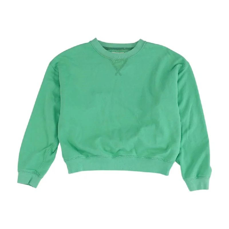 Green Solid Sweatshirt Hoodie with Embroidery Detailed Premium