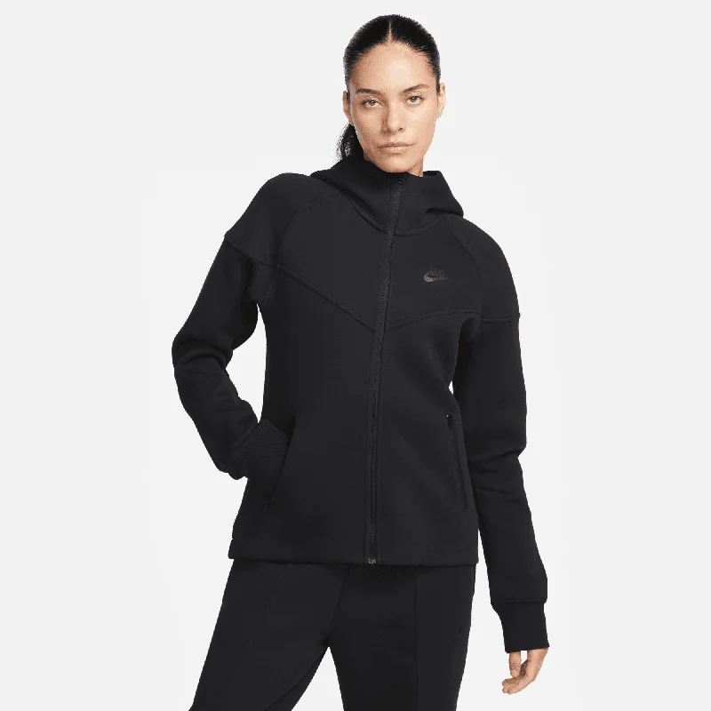 Women's Nike Sportswear Tech Fleece Windrunner Full-Zip Hoodie "Black" Hoodie with Hem Ribbing Snug Secure Women's Nike Sportswear Tech Fleece Windrunner Full-Zip Hoodie "Black" Hoodie with Hem Ribbing Snug Secure