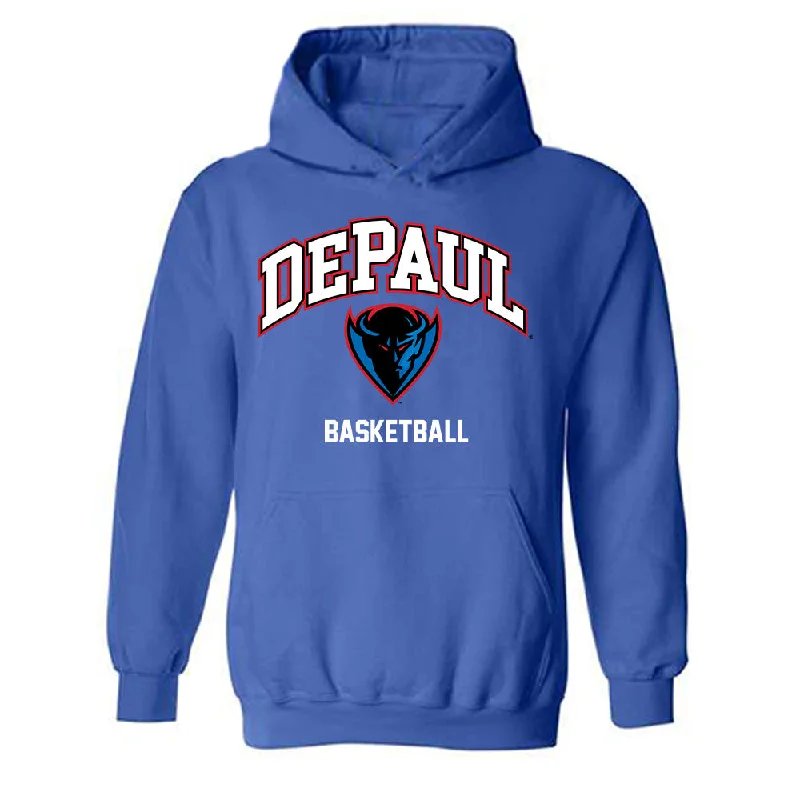 DePaul - NCAA Women's Basketball : Ellery Minch - Classic Shersey Hooded Sweatshirt Hoodie with Side Slits Relaxed Casual DePaul - NCAA Women's Basketball : Ellery Minch - Classic Shersey Hooded Sweatshirt Hoodie with Side Slits Relaxed Casual