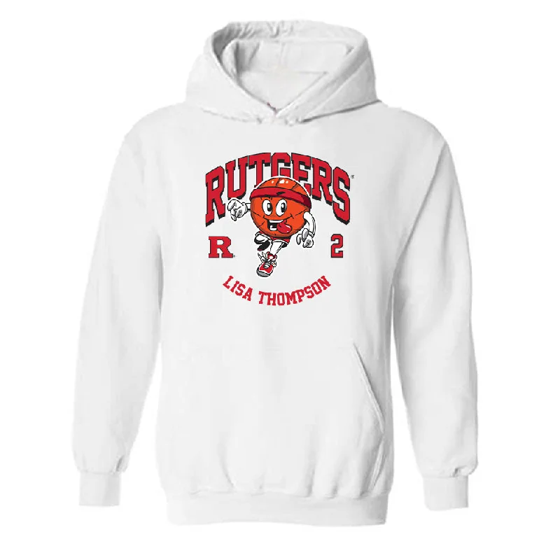 Rutgers - NCAA Women's Basketball : Lisa Thompson - Fashion Shersey Hooded Sweatshirt Hoodie with Tie-Dye Psychedelic Retro Rutgers - NCAA Women's Basketball : Lisa Thompson - Fashion Shersey Hooded Sweatshirt Hoodie with Tie-Dye Psychedelic Retro