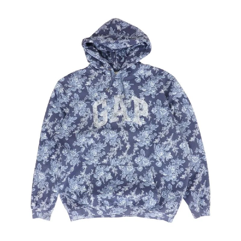 Blue Floral Hoodie Oversized Hoodie Comfort Casual