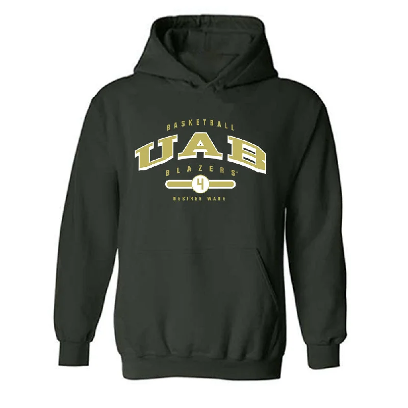 UAB - NCAA Women's Basketball : Desiree Ware - Classic Fashion Shersey Hooded Sweatshirt Hoodie with Set-In Sleeves Structured Classic UAB - NCAA Women's Basketball : Desiree Ware - Classic Fashion Shersey Hooded Sweatshirt Hoodie with Set-In Sleeves Structured Classic