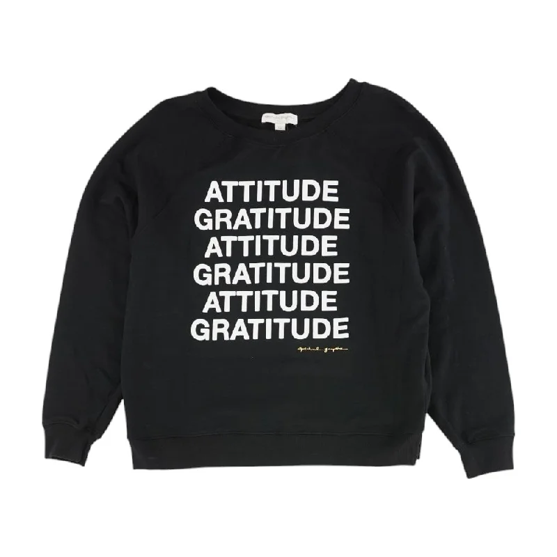 Black Solid Sweatshirt Hoodie with Ribbed Cuffs Snug Fit Comfort