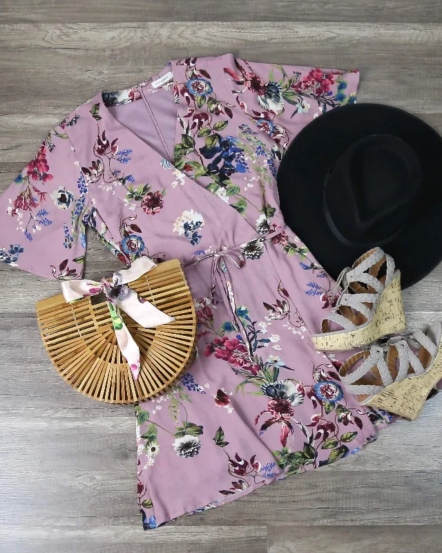 Blu Pepper - Floral Print Dress in Purple Tunics Hiking breathable