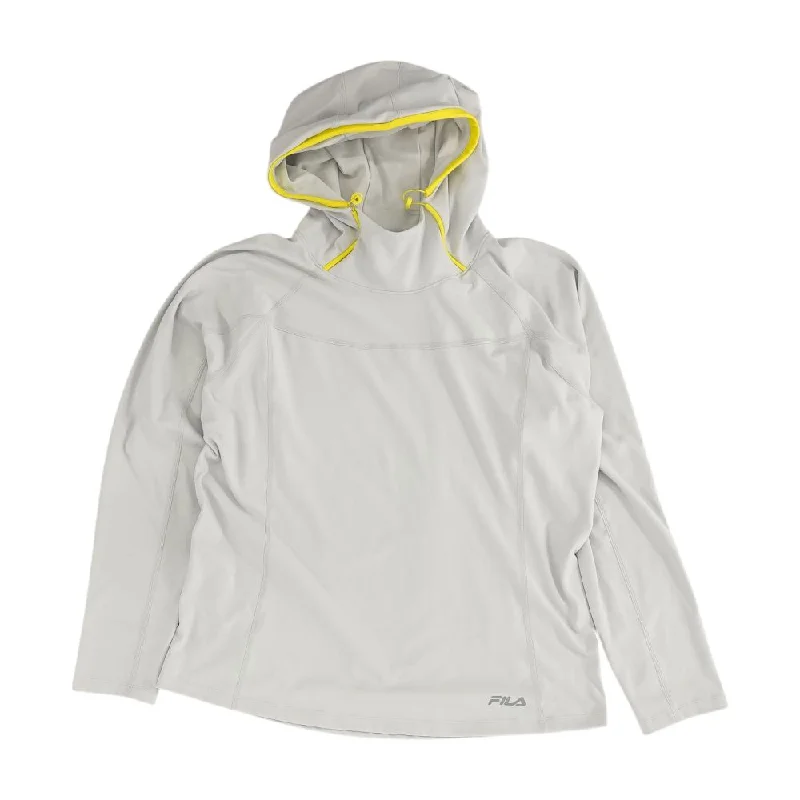 Gray Solid Hoodie Hoodie with Drawcord Adjustable Secure