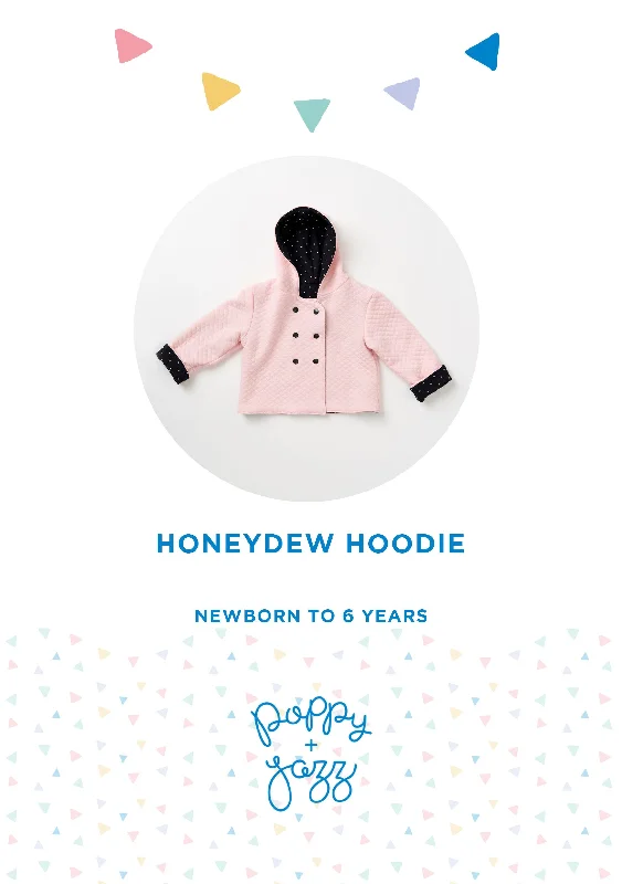 Honeydew Hoodie Sewing Pattern Hoodie with Bell Sleeves Flared Feminine