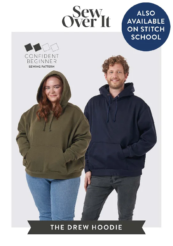 Drew Hoodie PDF Sewing Pattern Hoodie with Typography Text Message