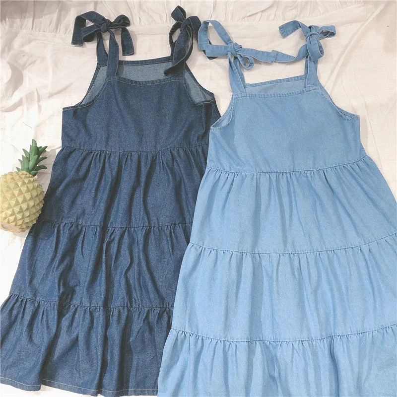 Small fresh suspender dress PL20624 Tunics Trousers formal