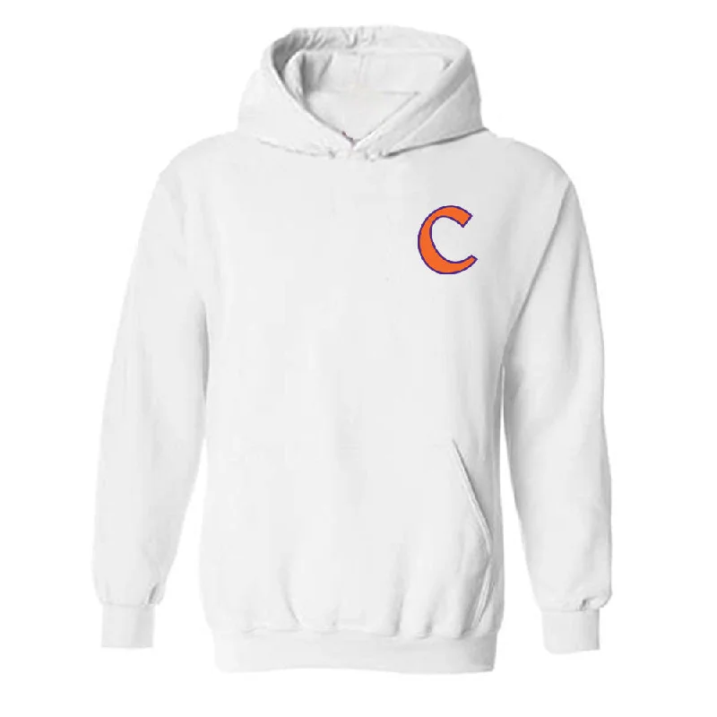 Clemson - NCAA Women's Basketball : Hannah Kohn - Classic Shersey Hooded Sweatshirt Hoodie with Monochrome Minimalist Simple