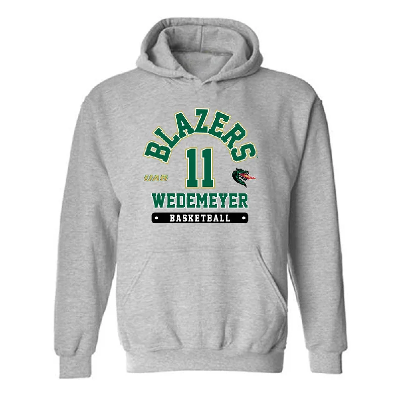 UAB - NCAA Women's Basketball : Genevive Wedemeyer - Classic Fashion Shersey Hooded Sweatshirt Hoodie with Longline Fit Extended Stylish UAB - NCAA Women's Basketball : Genevive Wedemeyer - Classic Fashion Shersey Hooded Sweatshirt Hoodie with Longline Fit Extended Stylish