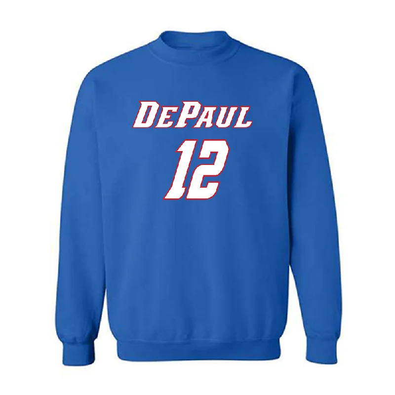 DePaul - NCAA Women's Basketball : Ellery Minch - Classic Shersey Crewneck Sweatshirt Hoodie with Back Slit Movement Comfort DePaul - NCAA Women's Basketball : Ellery Minch - Classic Shersey Crewneck Sweatshirt Hoodie with Back Slit Movement Comfort