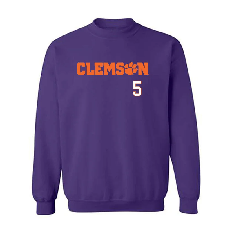Clemson - NCAA Women's Basketball : Hannah Kohn - Classic Shersey Crewneck Sweatshirt Hoodie with Batwing Sleeves Loose Dramatic