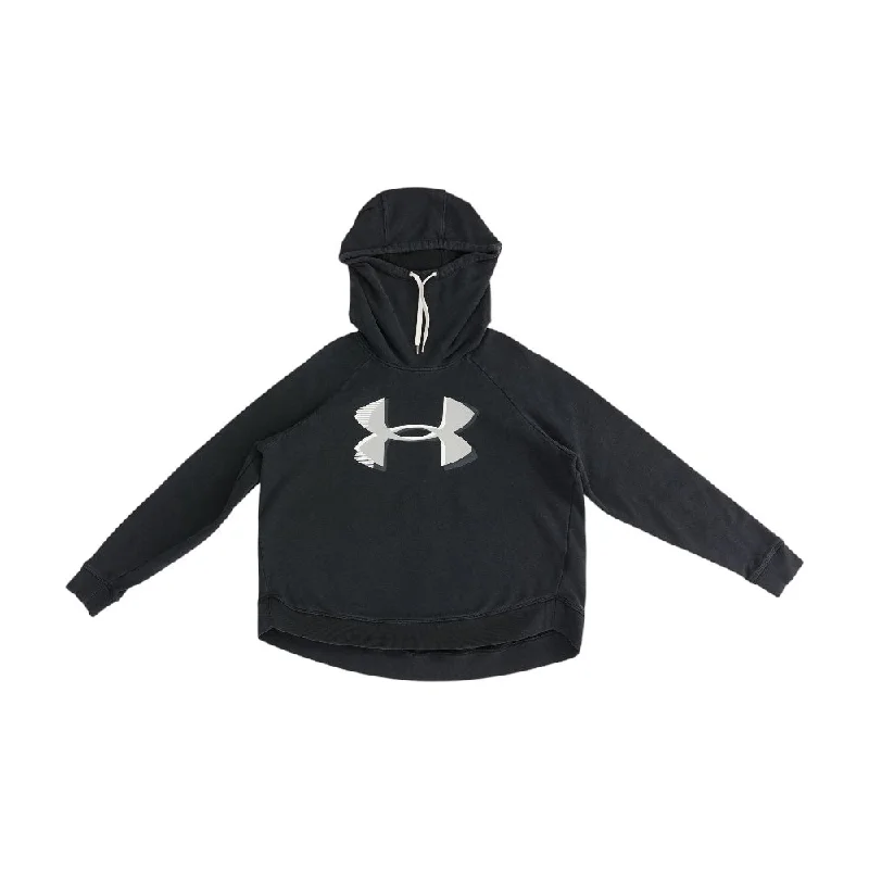 Black Solid Hoodie Hoodie with Puffed Sleeves Voluminous Trendy